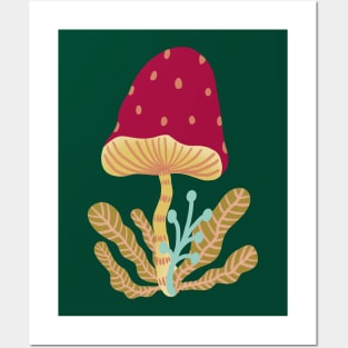 Mushroom illustration Posters and Art